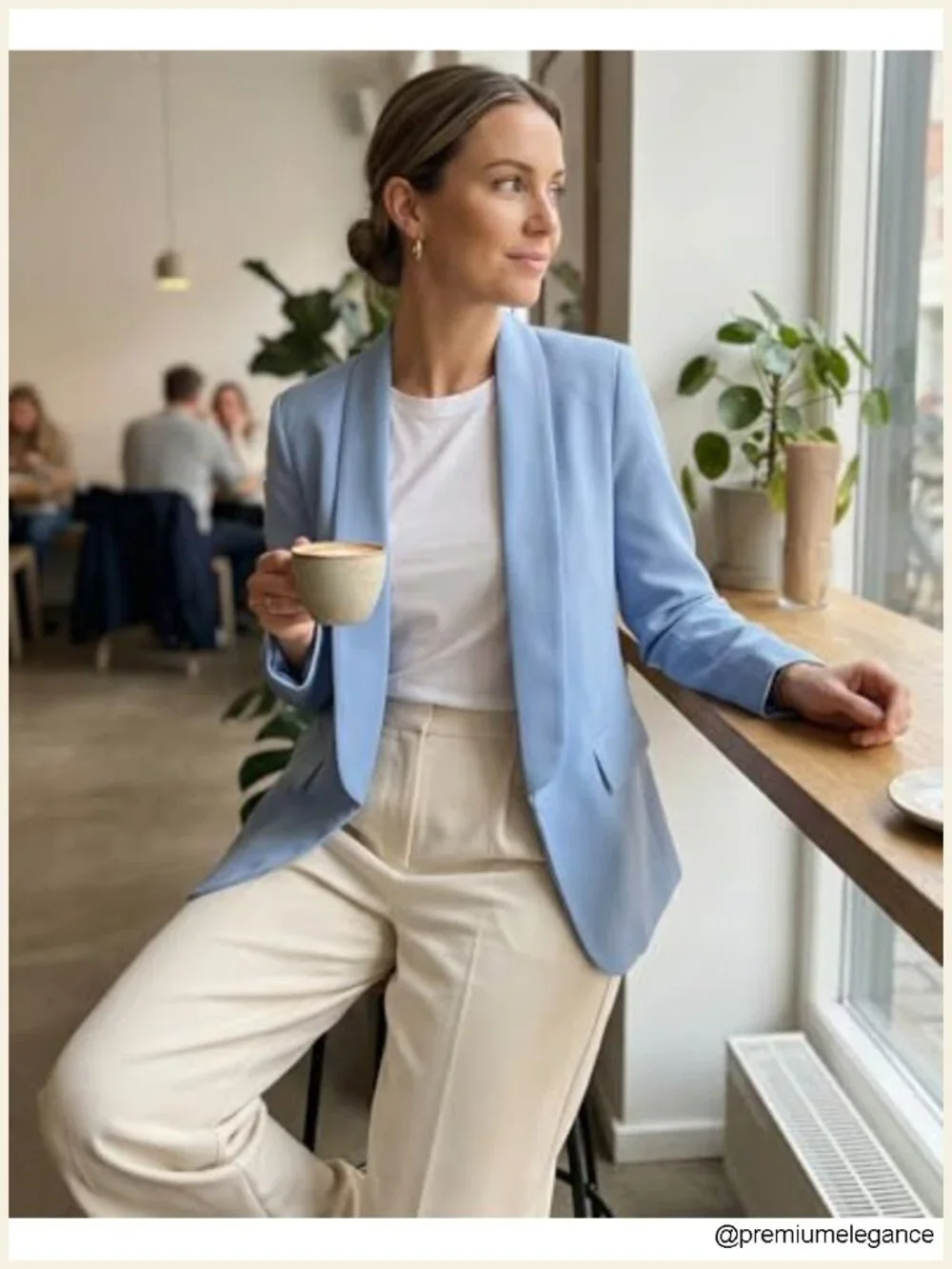 Casual Long Sleeve Blazer Jacket for Women, Notched Lapel, No Button, Polyester